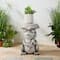 Glitzhome® 19" Frog & Lotus Faux Concrete Garden Stool